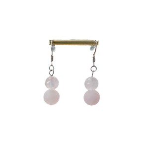 Rose Stone Double Ball Earrings Rose Stone Double Ball Earrings